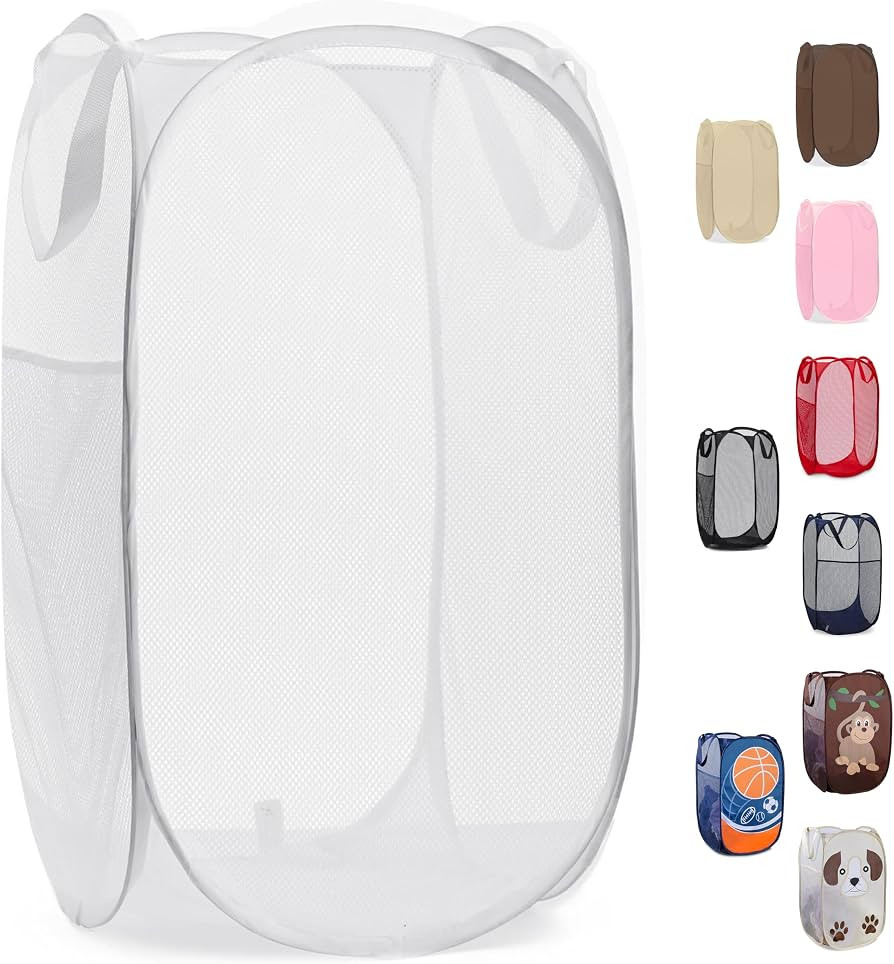 Pop Up Laundry Hamper, Collapsible Mesh Clothes Basket - Handy Laundry 71L Foldable Clothes Baske... | Amazon (US)