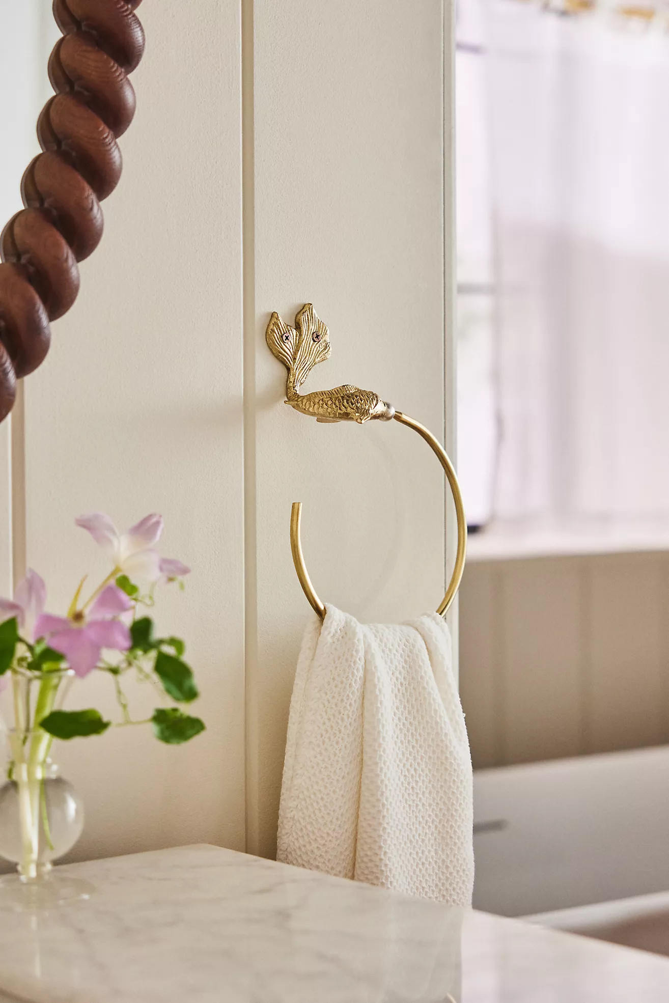 Koi Fish Mixed Metal Towel Ring | Anthropologie (US)