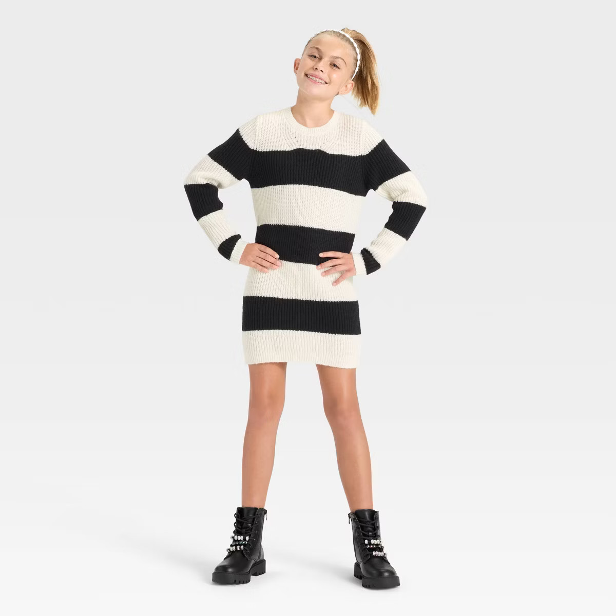 Girls' Long Sleeve Striped Sweater Dress - Cat & Jack™ | Target