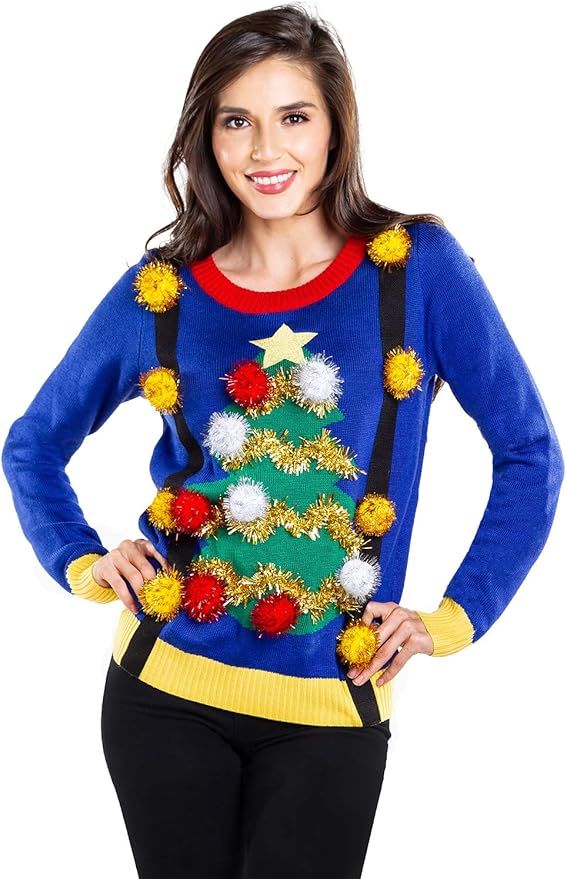Tipsy Elves Ugly Christmas Sweaters for Women - Outrageous Funny Embellished Tacky Holiday Pullov... | Amazon (US)