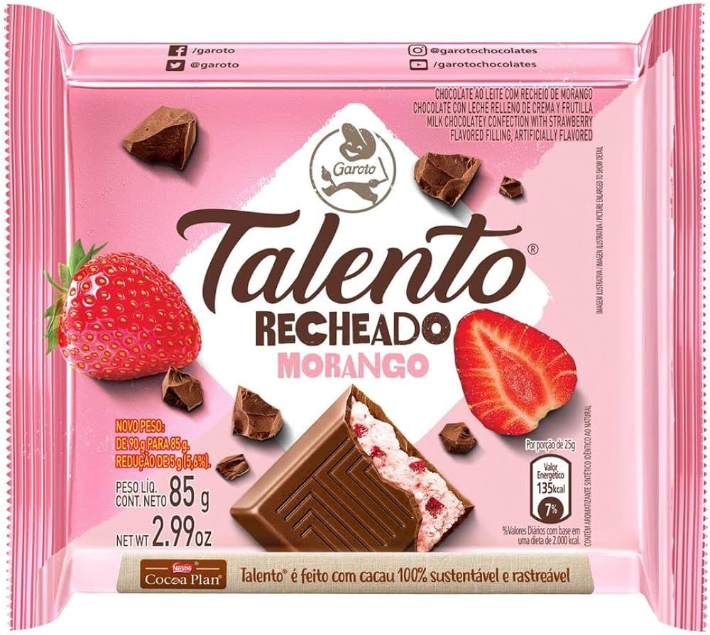 Chocolate Garoto Talento Morango 85g | Amazon (BR)