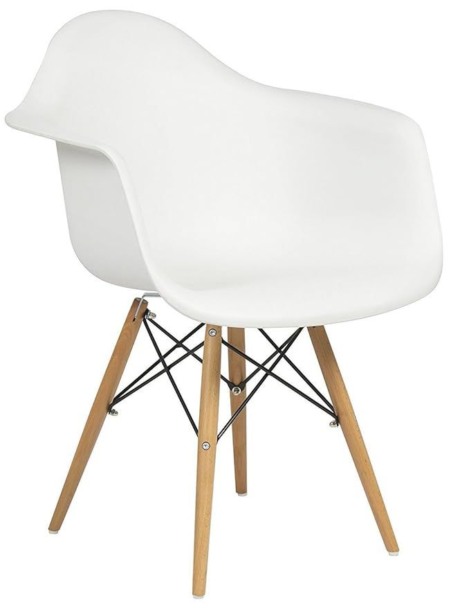 Best Choice Products Eames Style Armchair Mid Century Modern Molded Plastic Shell Arm Chair | Amazon (US)