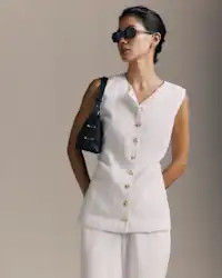 100% European Linen Longline Vest | Quince