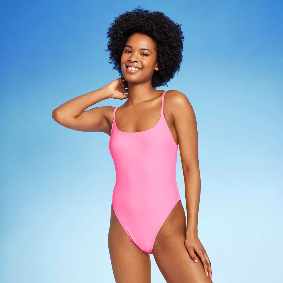 Women's High Leg Cheeky Scoop Back One Piece Swimsuit - Wild Fable™ | Target