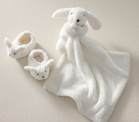 Faux Fur Bunny Newborn Thumbie & Bootie Set | Pottery Barn Kids