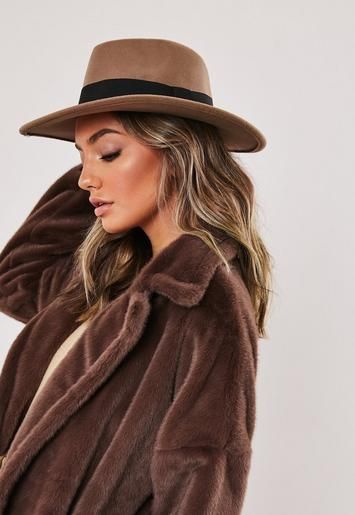 Missguided - Camel Ribbon Fedora Hat | Missguided (UK & IE)