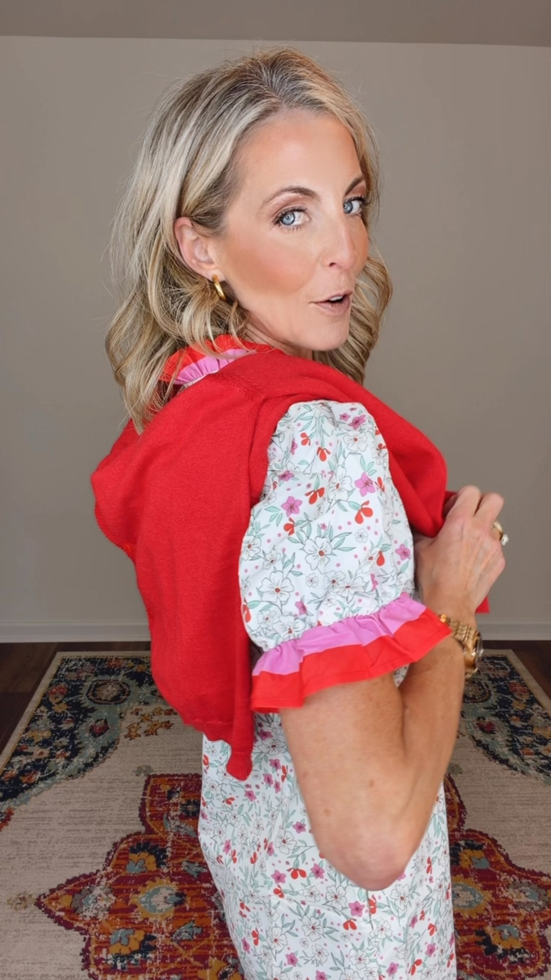 Sweet spring floral dress with the cutest ruffle detail—perfect for brunch or church! Wearing size small.

#LTKgrwm #LTKootd #LTKmomlife