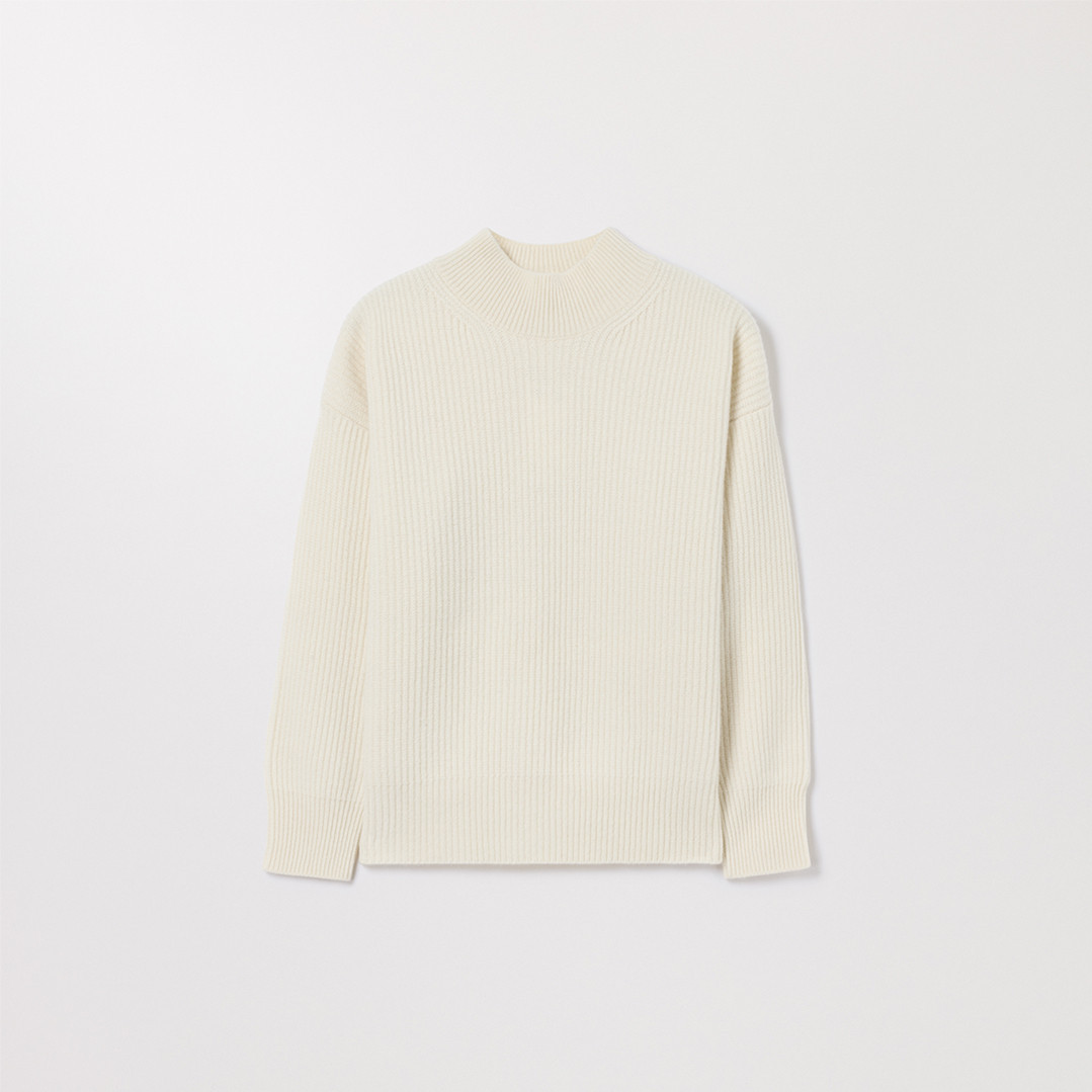 The Mock Neck Sweater Creme | ASKET