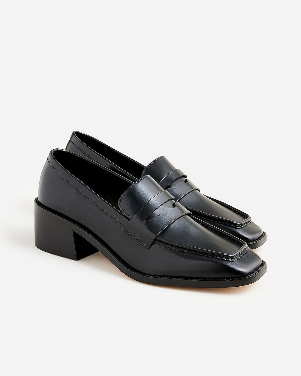 Addison stacked-heel loafers in leather | J.Crew US