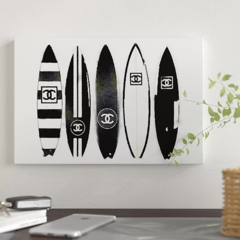 Surf Black & White by Amanda Greenwood - Wrapped Canvas Gallery-Wrapped Canvas Giclée | Wayfair North America