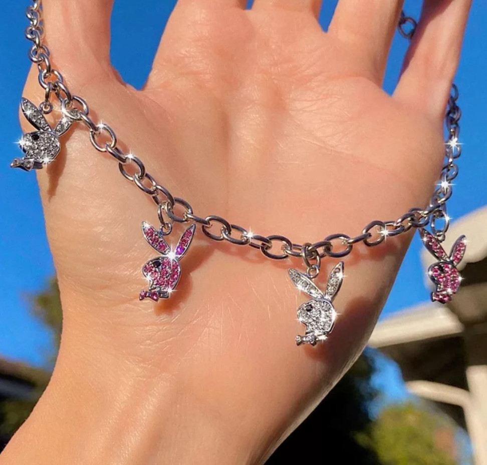 Playboy Bunny Rabbit Necklace,  Stainless Steel Choker Chain - Pink, Women, Girl | eBay | eBay US