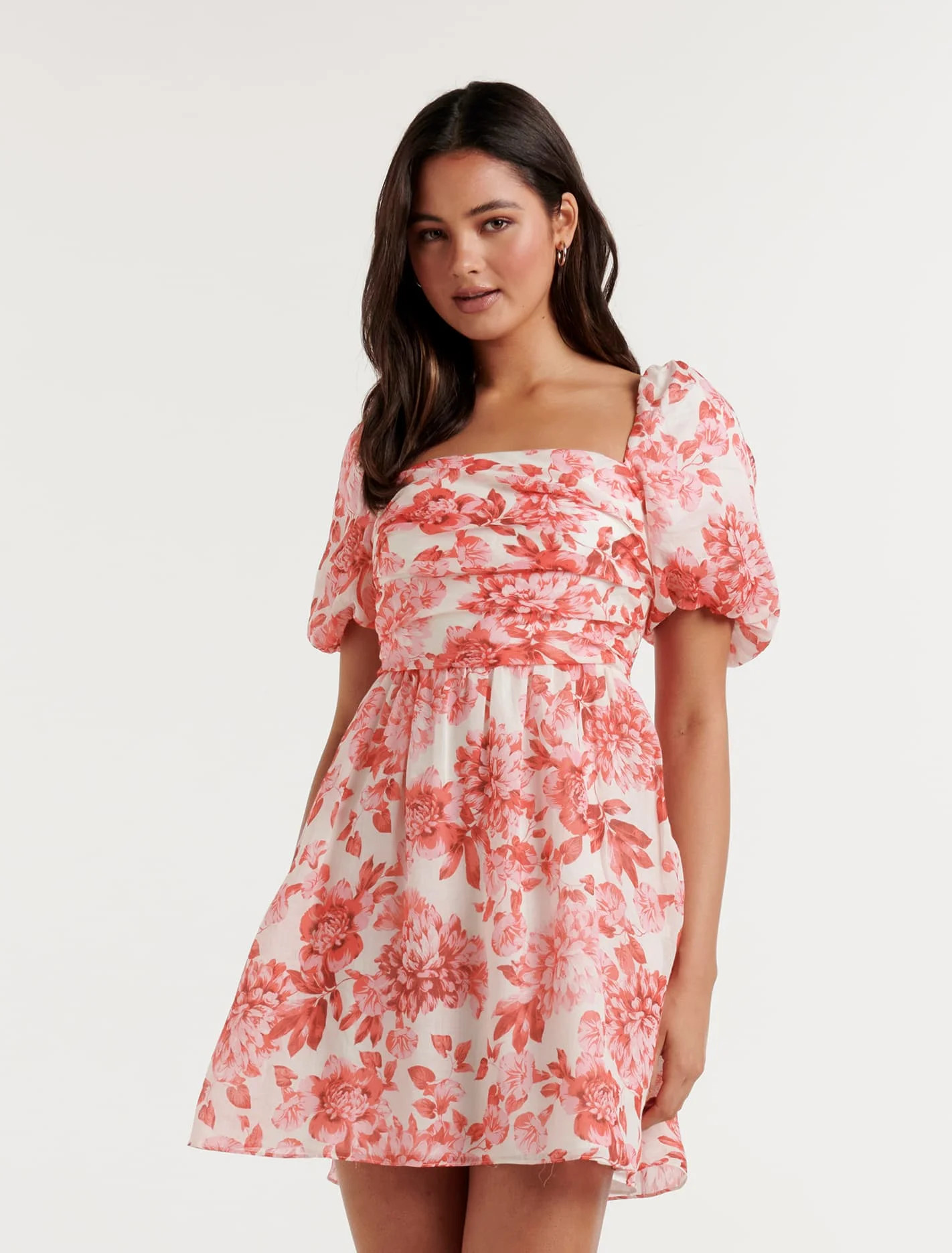Liana Printed Puff-Sleeve Mini Dress | Forever New (AU)