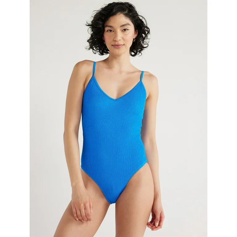 No Boundaries Juniors’ Crinkle One Piece Swimsuit, Sizes S-XXL - Walmart.com | Walmart (US)