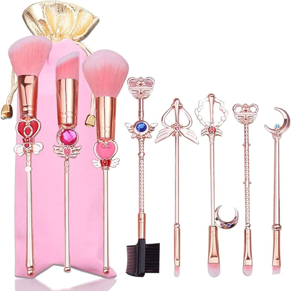 8pcs Sailormoon Makeup Brushes Set, Anime Cosmetic Brushes Pink Make up Brushes with Pink Bag Nov... | Amazon (CA)