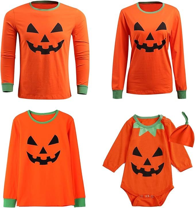 Baby Halloween Costume Outfit Pumpkin Family Matching Shirts | Amazon (US)
