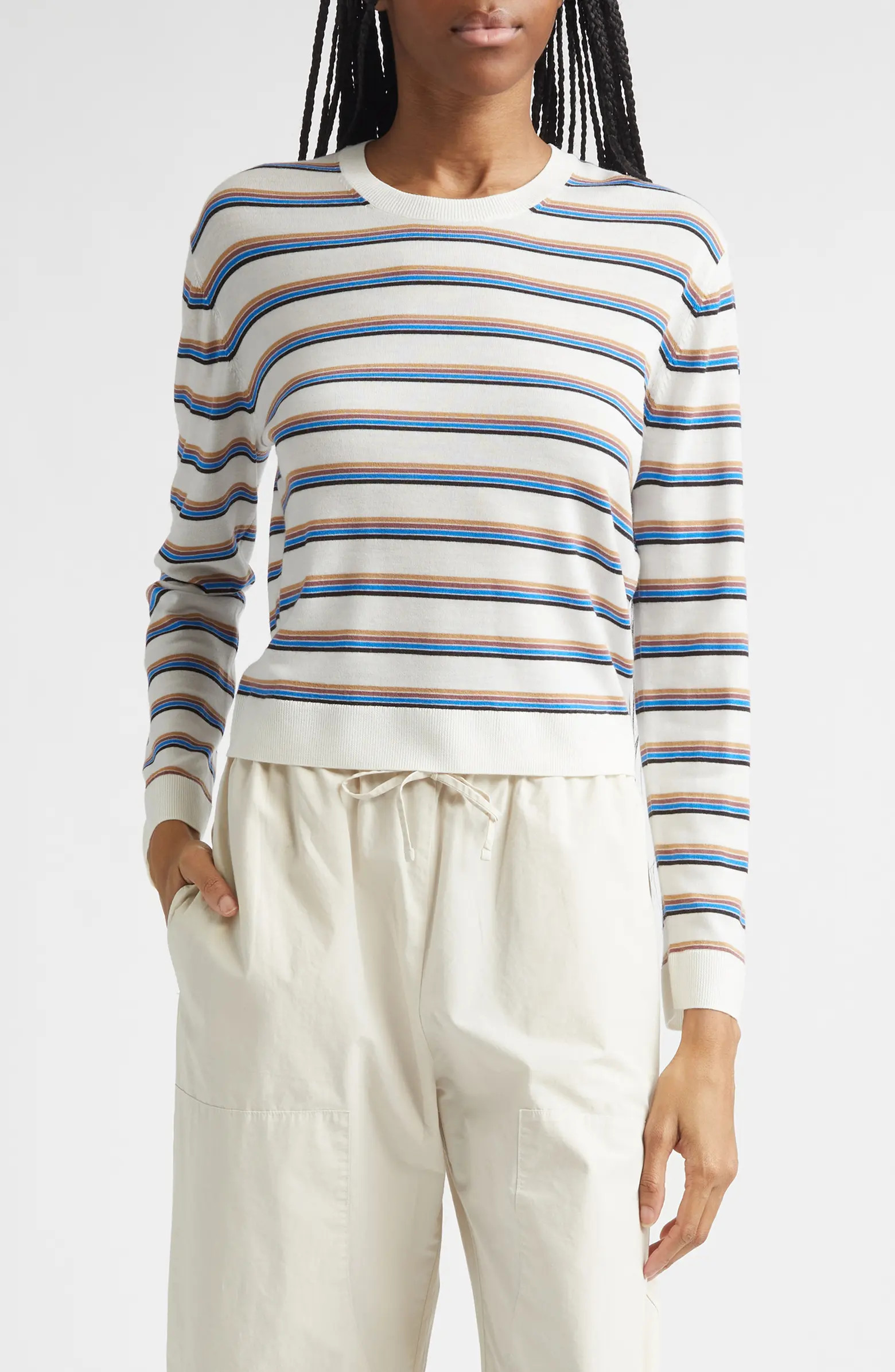 James Stripe Merino Wool Crewneck Sweater | Nordstrom