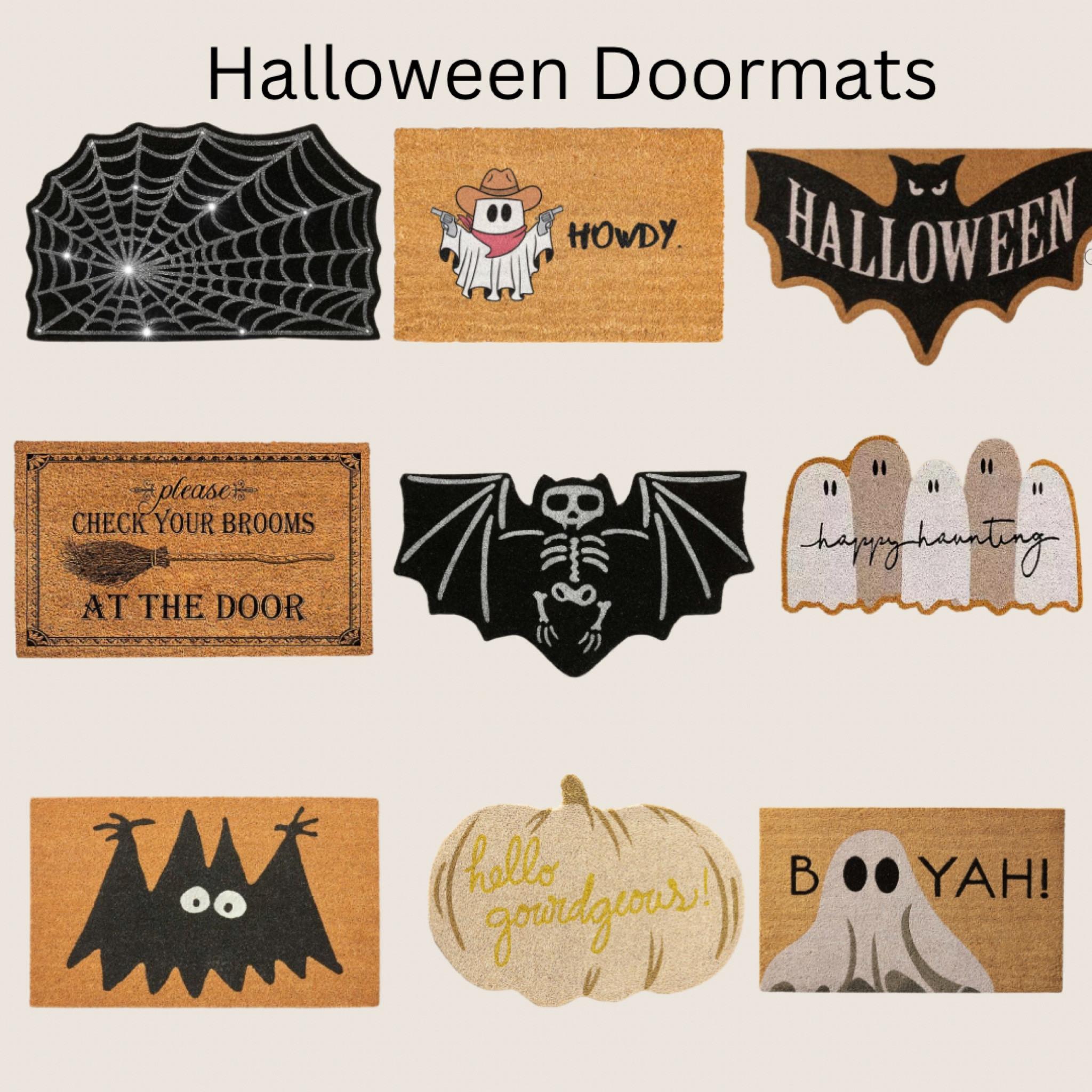 Fun Halloween doormats!! #doormats #halloween #halloweendoormats

#LTKunder50 #LTKSeasonal #LTKhome