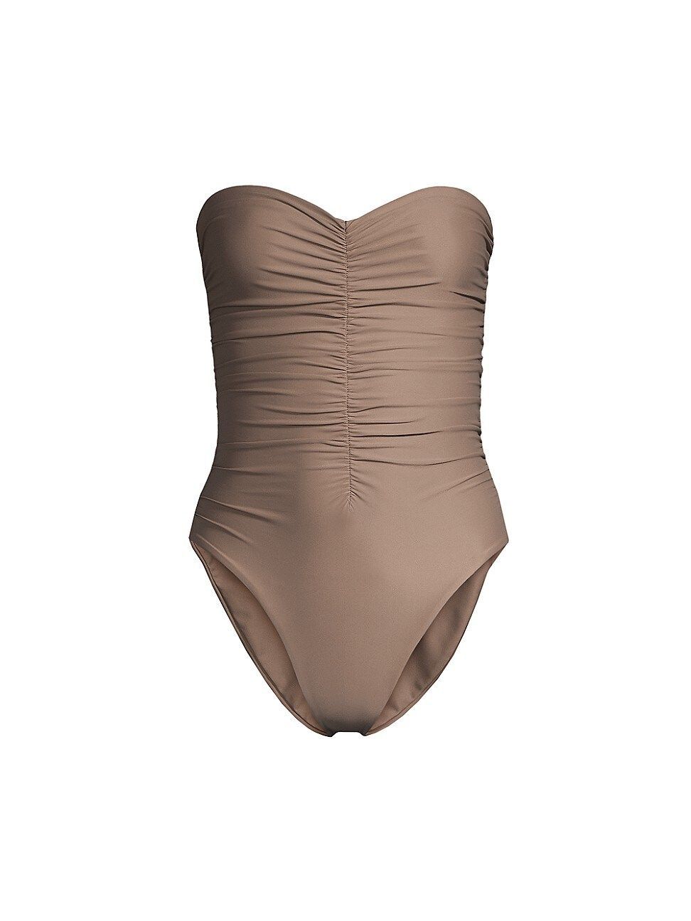 Women's Yara Ruched Strapless One-Piece Swimsuit - Cocoa - Size XS | Saks Fifth Avenue