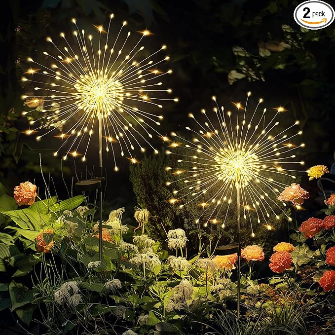 GIGALUMI Garden Decor Outdoor Lights 120LED 2Pack, Solar Garden Lights for Outside Christmas Fair... | Amazon (US)