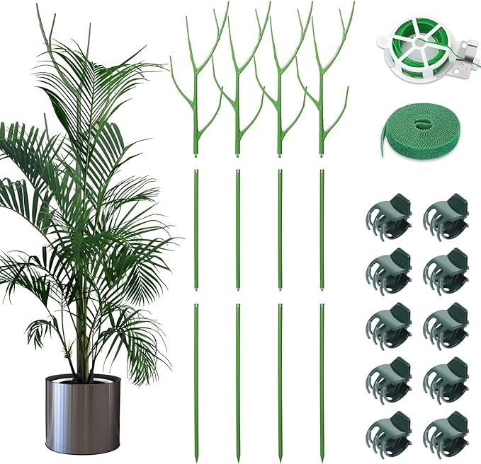 4 Pack 39.37" Detachable Twig Plant Support Stakes Set, Blends in to Plant, Branch Plant Sticks w... | Amazon (US)