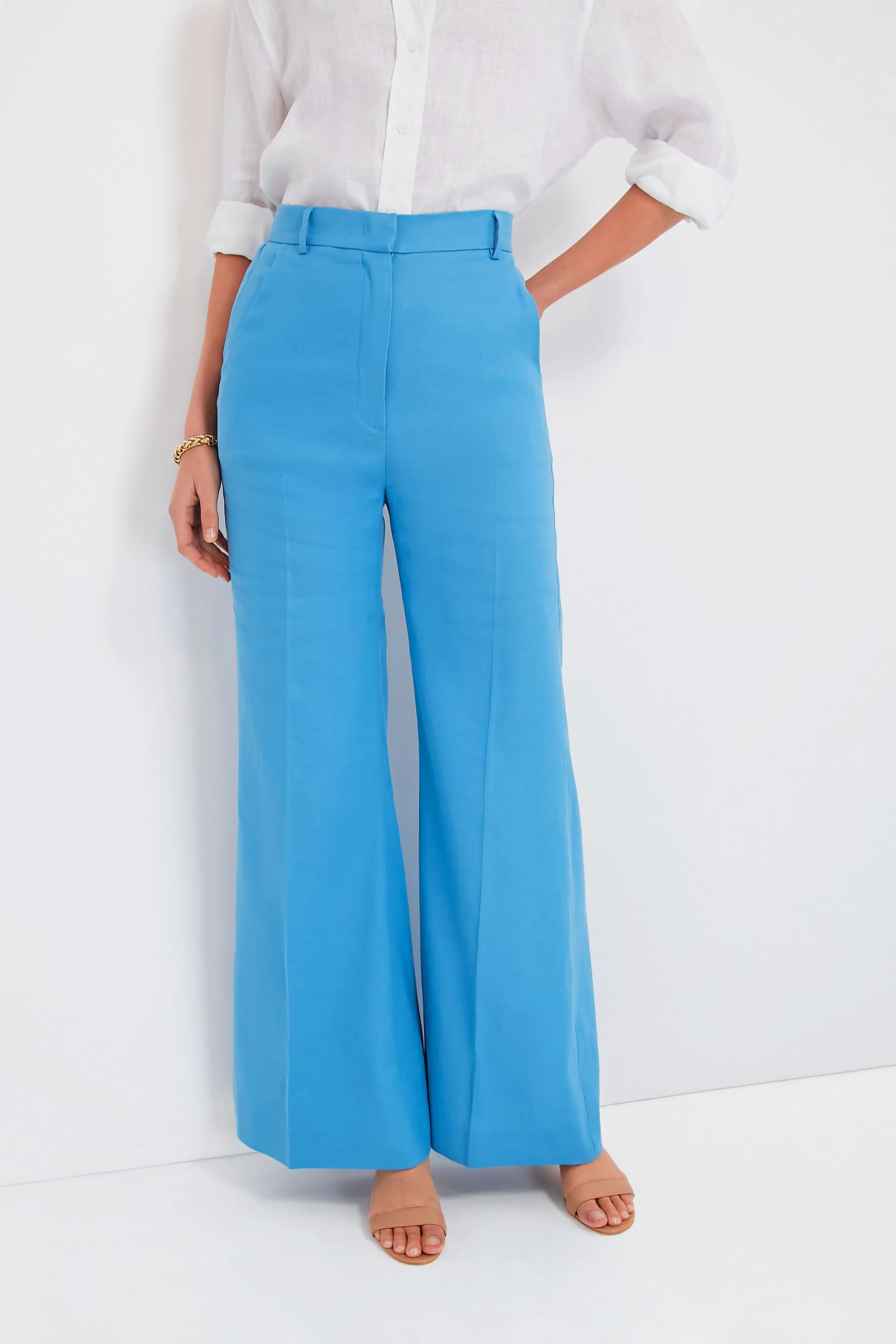 Light Blue Grazia Long Trouser Pant | Tuckernuck (US)