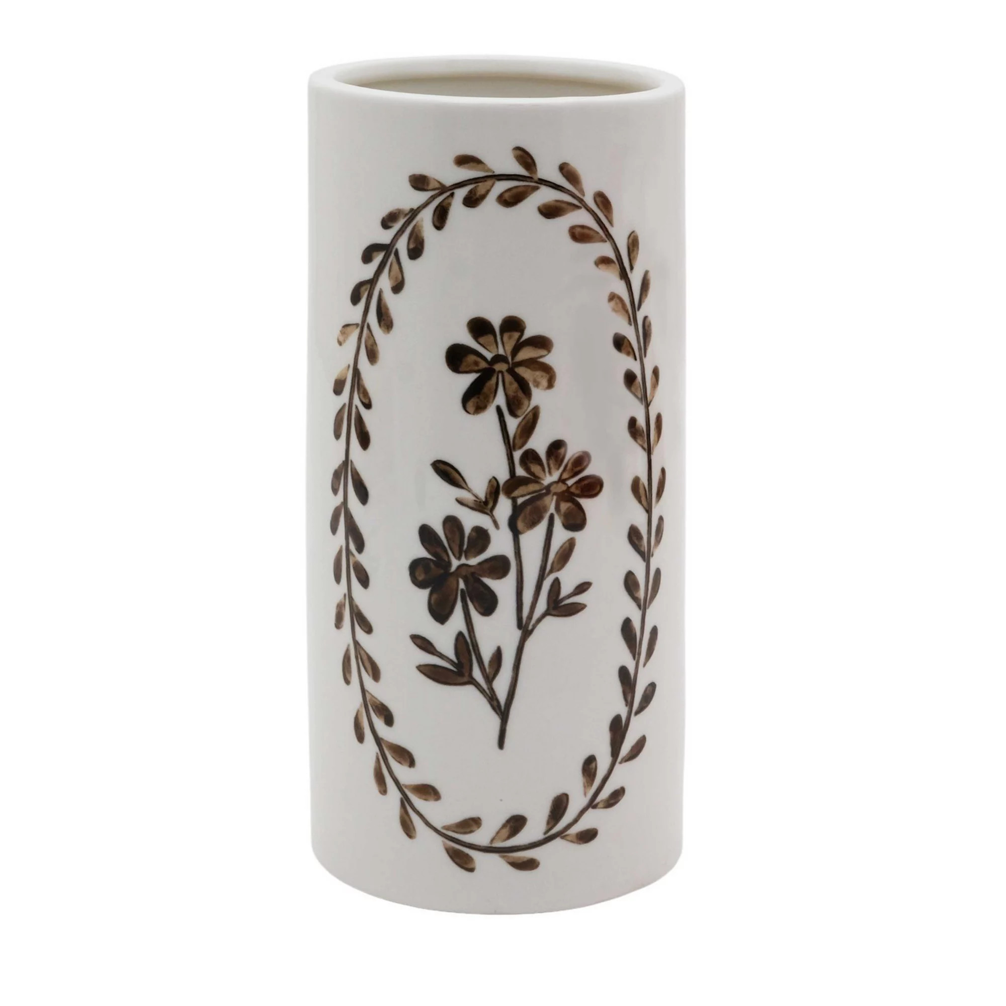 Everyday Decor Brown Floral Ceramic Vase | Kohl's