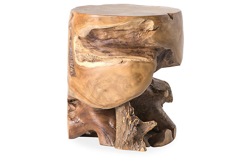 Tanya Teak Stool, Brown | One Kings Lane