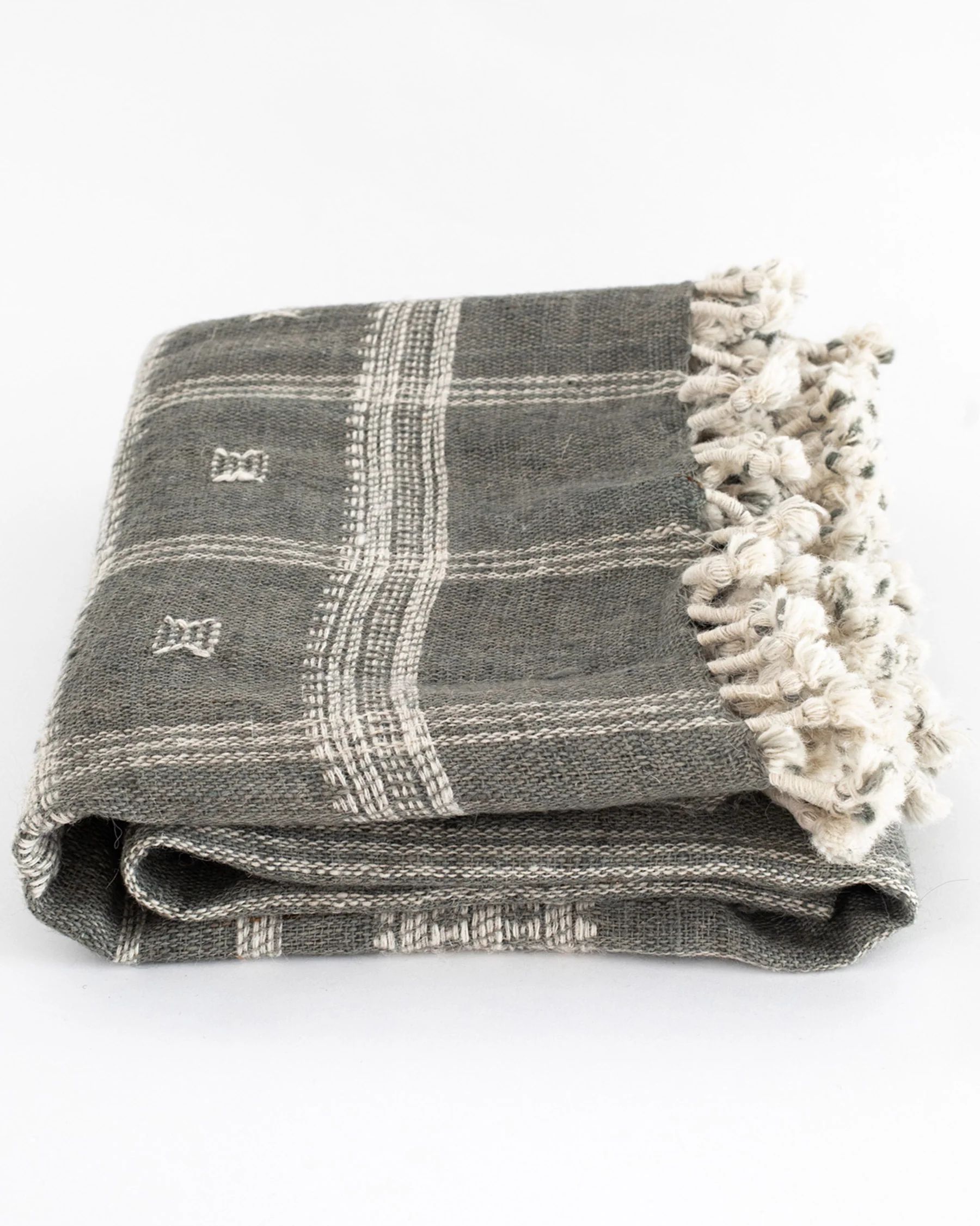 Indian Homespun Wool Bedcover | The Vintage Rug Shop