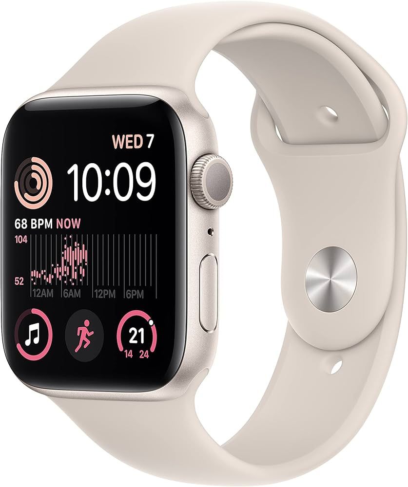 Apple Watch SE (2nd Gen) [GPS 44mm] Smart Watch w/Starlight Aluminium Case with Starlight Sport B... | Amazon (CA)