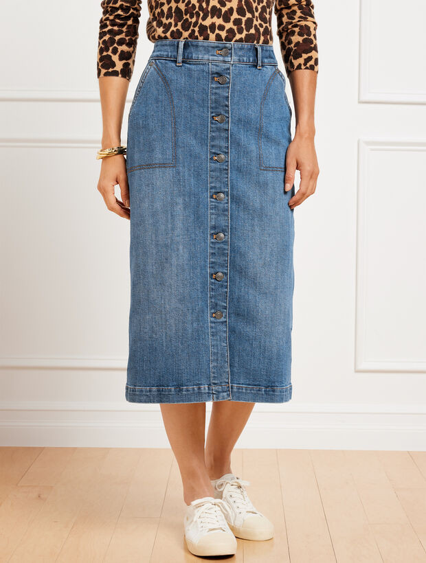 Denim Midi Skirt - Tidal Wash | Talbots