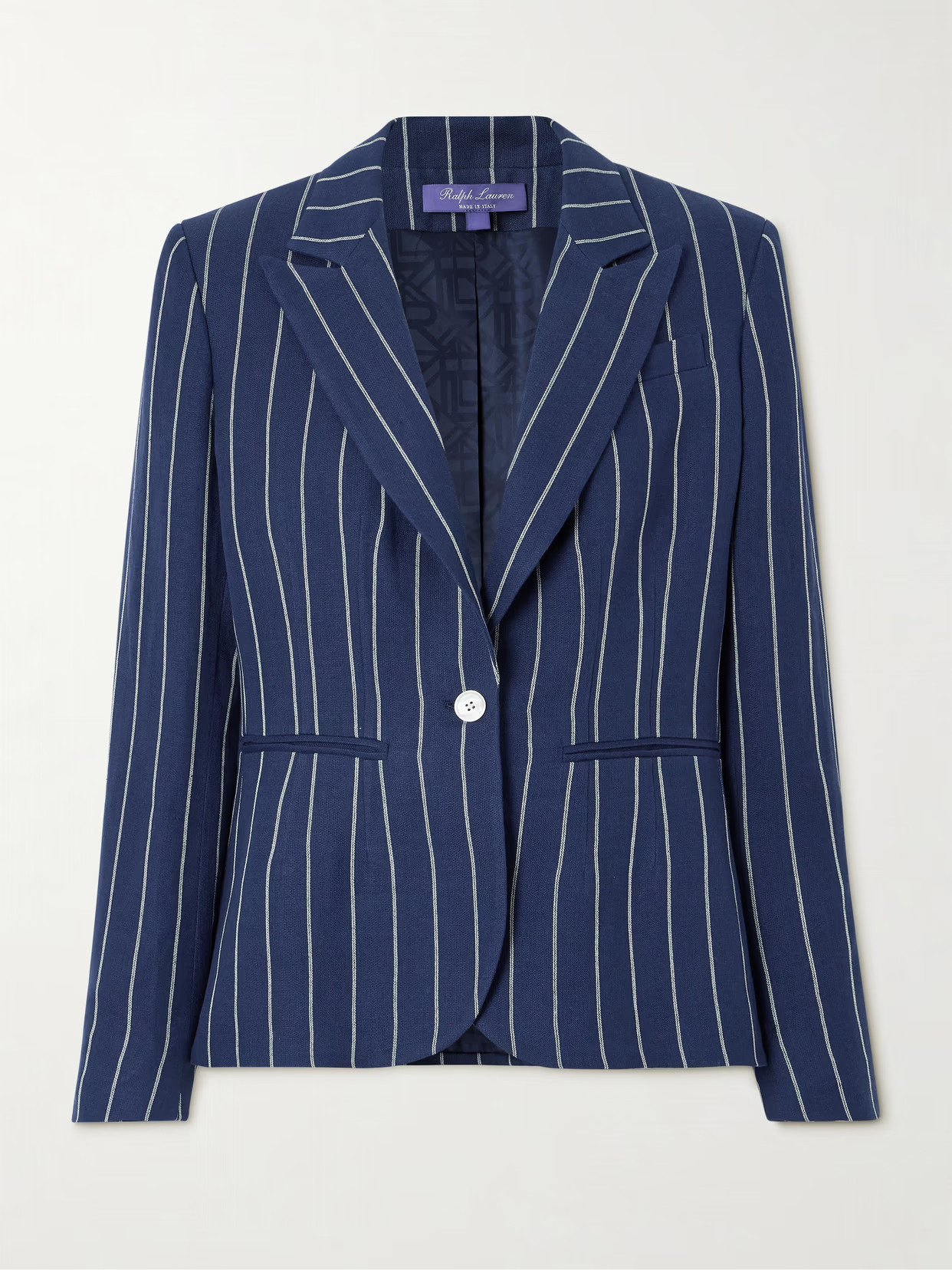 Ralph Lauren Collection - Aaiden Striped Linen And Cotton-blend Jacket - Blue | NET-A-PORTER (US)