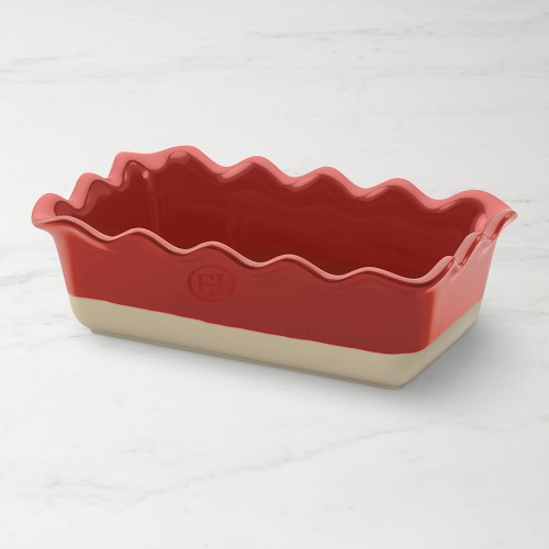 Emile Henry French Ceramic Ruffled Loaf Pan, Burgundy | Williams-Sonoma