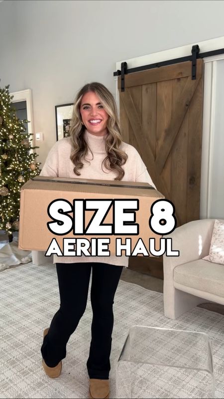 Everything TTS - M (regular length for pants & I’m 5’5). 
Aerie haul! 😍🫶🏼 Almost everything is 40% off today & I got the cutest little comfy holiday outfits!!! & y’allllll *THE* comfy pants are 11/10 comfort. I’m obsessed!!!! 🤌🏼 The perfect outfits to wear for Christmas morning or just lounging around the house + watching Christmas movies 🍿 during the holiday break with your kids. 🎄🎅🏼✨ What’s your fave from this haul?! 👇🏼 Linking everything for y’all with sizing info on the @shop.ltk app & you can get to my LTK by clicking the link in my Instagram bio! ✨ 

Direct URL: 

@aerie #aerieREAL #aeriepartner #aerie #ad #size8 #turtlenecksweater #winteroutfits #midsizeoutfits #momstyle #midsizestyle #fashionreel #grwmreel #tallboots #sizemedium #christmasoutfit #christmaspajamas  #holidayoutfits #sizemedium  

#LTKHoliday #LTKfindsunder50 #LTKsalealert