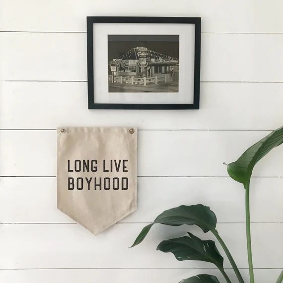 Nursery Wall Decor Long Live Boyhood Pennant Flag Wall Art - Etsy | Etsy (US)