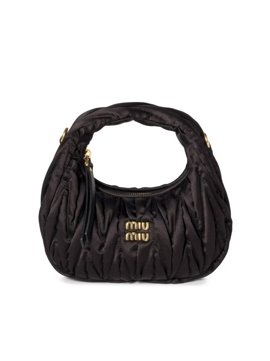 Miu Miu Wander Matelassé Silk Mini Top Handle Bag | Saks Fifth Avenue | Saks Fifth Avenue