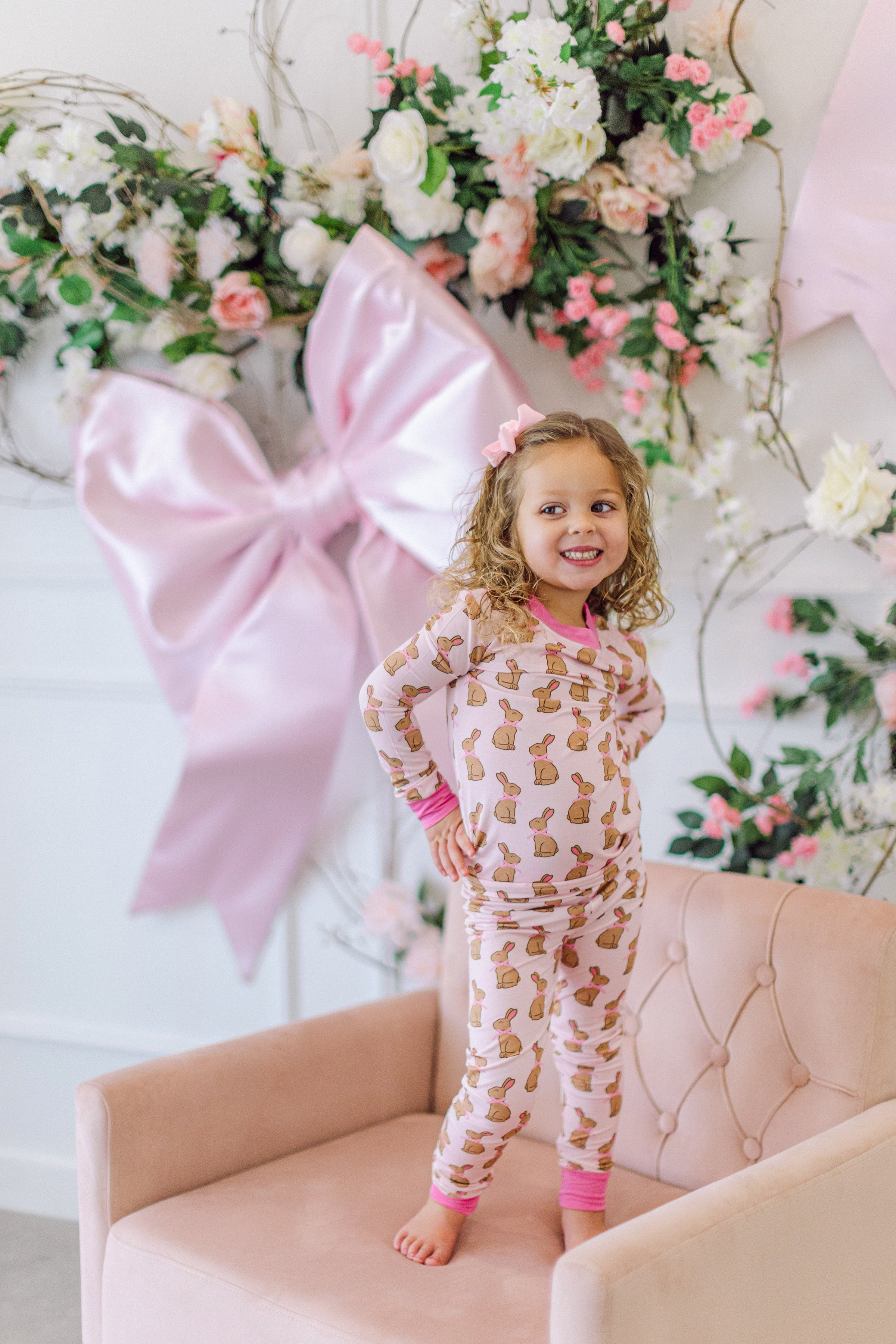 Pink Chocolate Bunny Premium PJ Set | Poppy Kids Co