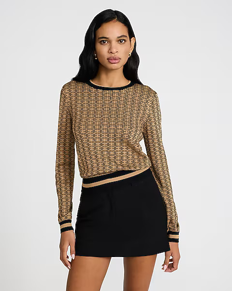 Skimming Printed Crew Neck Sweater | Express