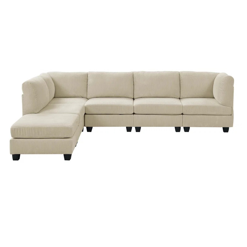 6 - Piece Corduroy Sectional | Wayfair North America