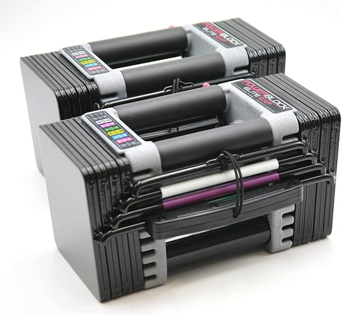 PowerBlock Elite EXP Adjustable Dumbbells, Sold in Pairs, Stage 1, 5-50 lb. Dumbbells, Durable St... | Amazon (US)