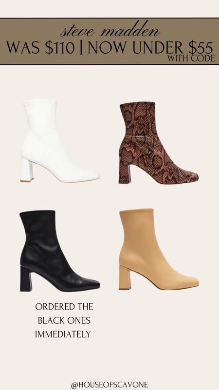 use code TREAT ! ordered the black ones so fast! used to be $110 now $52! And FREE SHIPPING I ordered my normal size 7.5 because all the reviews say they are TTS #boots #blackboots #heeledboots #snakeboots #whiteboots #tanboots #datenight #daydate #heels 

#LTKfindsunder50 #LTKshoecrush #LTKsalealert