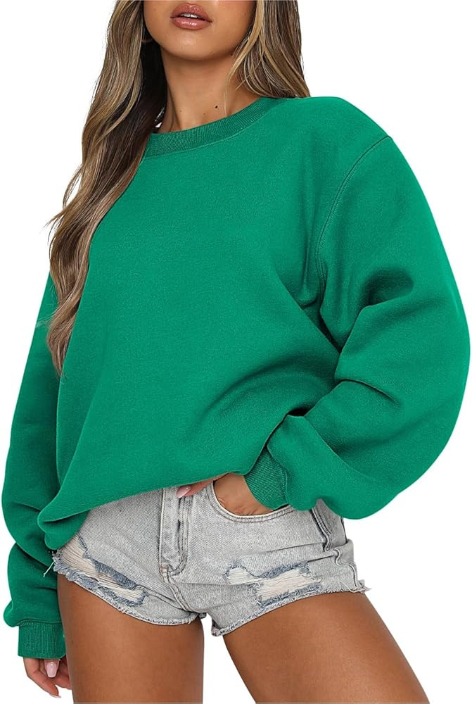 ANRABESS Womens Sweatshirts Crewneck Fleece Oversized Pullover Sweaters Fall Winter Cute Tops Tee... | Amazon (US)