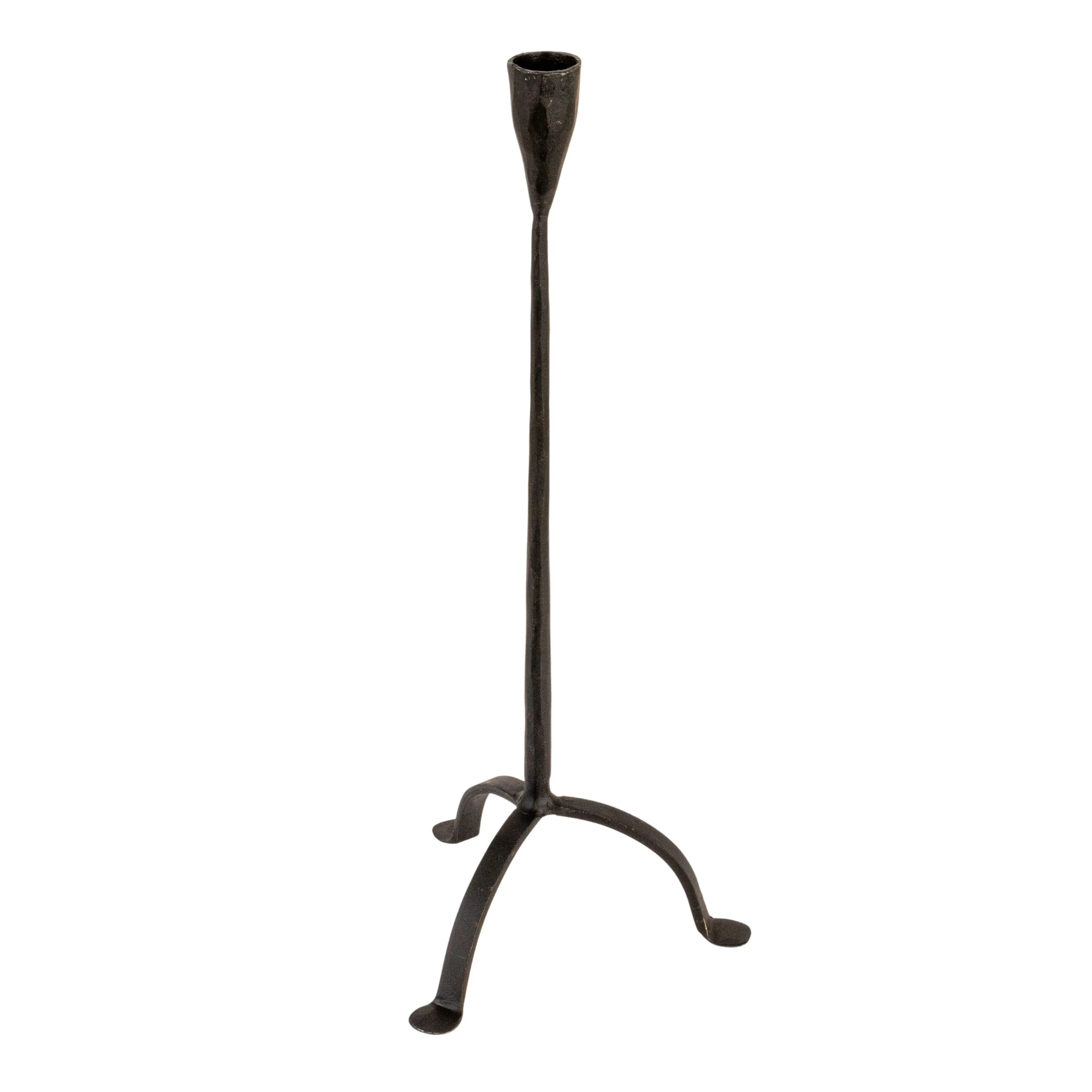 Creative Co-Op 16"H Hand-Forged Cast Metal Footed Taper Holder, Black | Walmart (US)