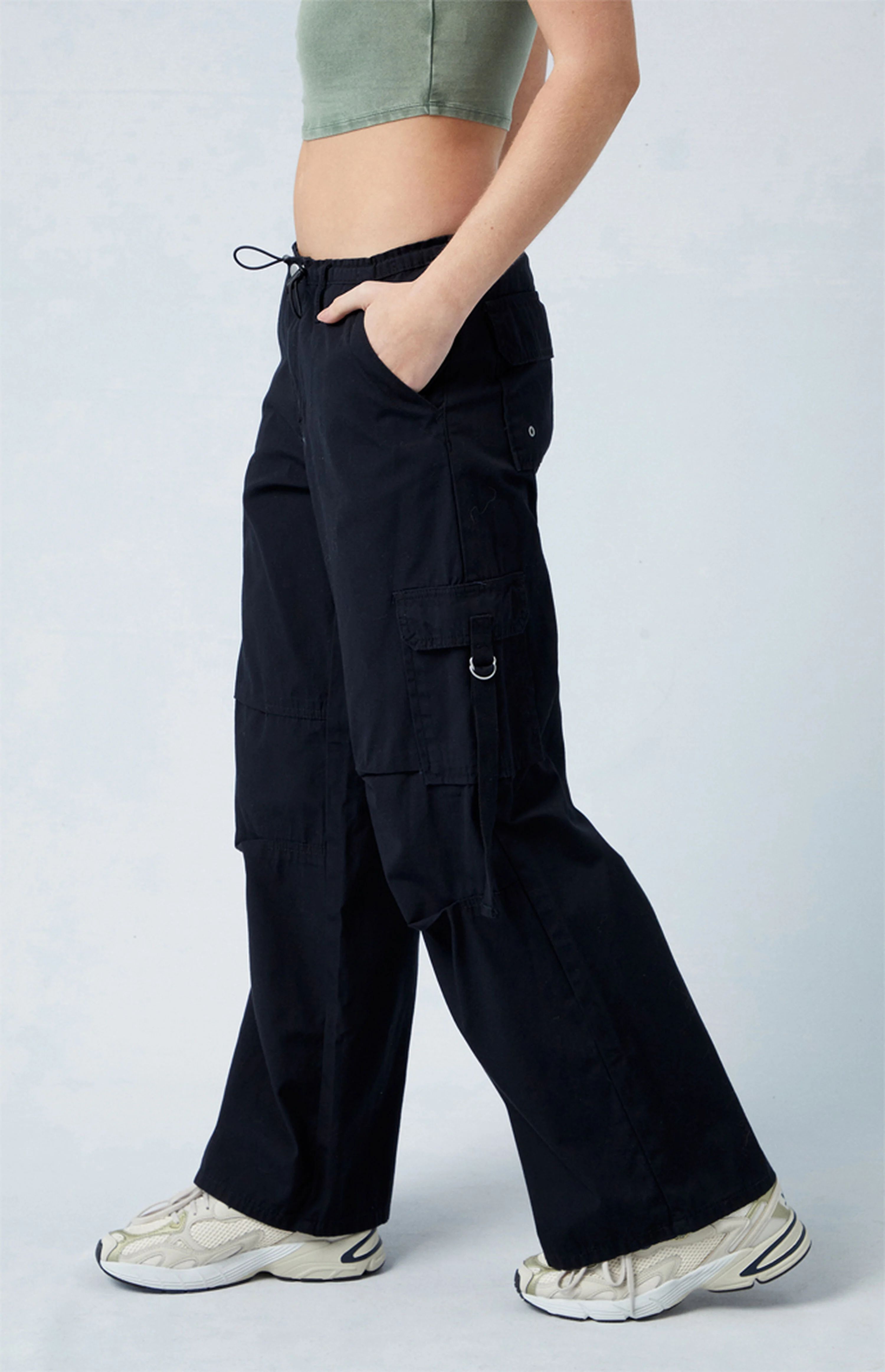 PacSun Black Toggle Baggy Cargo Pants | PacSun