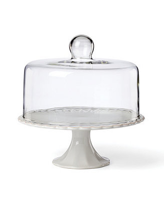 Lenox French Perle Cake Plate Dome - Macy's | Macy's