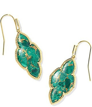 Kendra Scott Abbie Drop Earrings - Gold Bronze Variegated Malachite | Dillard's