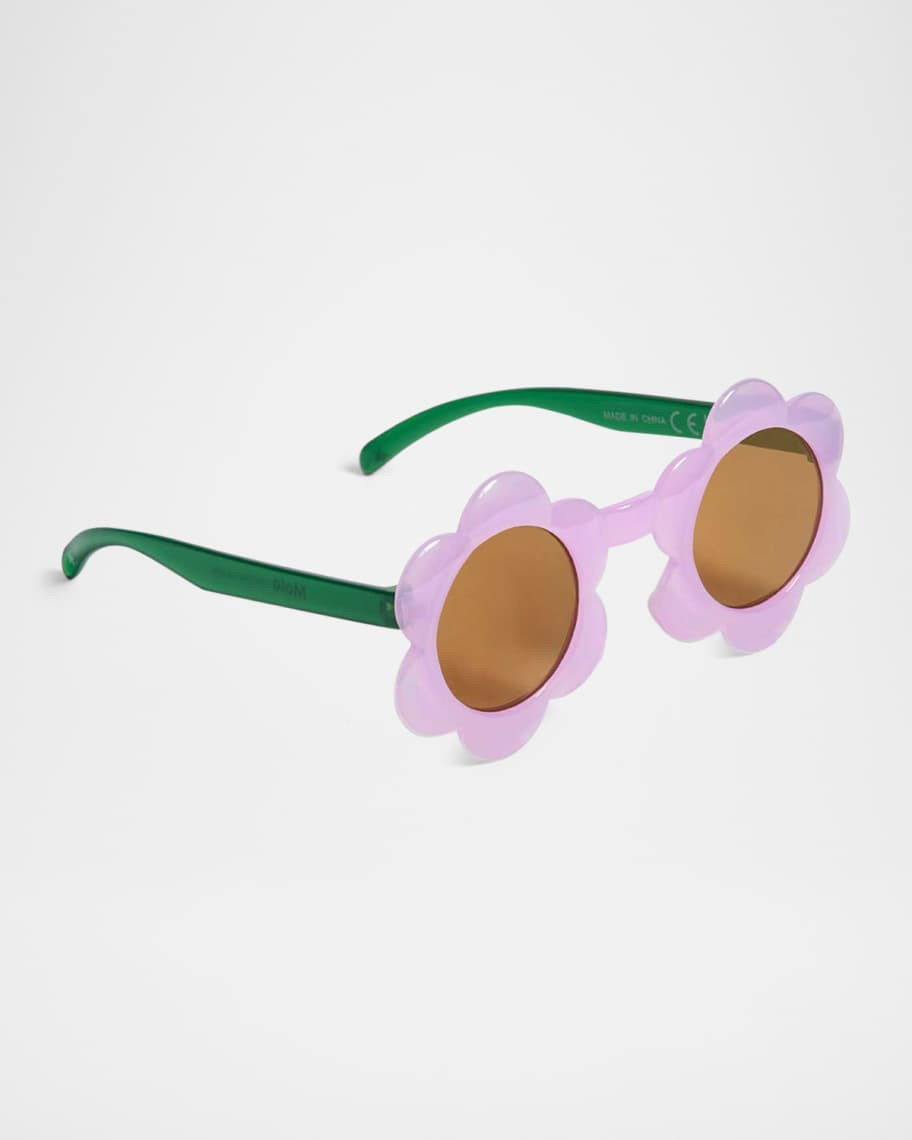 Molo Girl's Soleil Flower-Shaped Round Sunglasses | Neiman Marcus