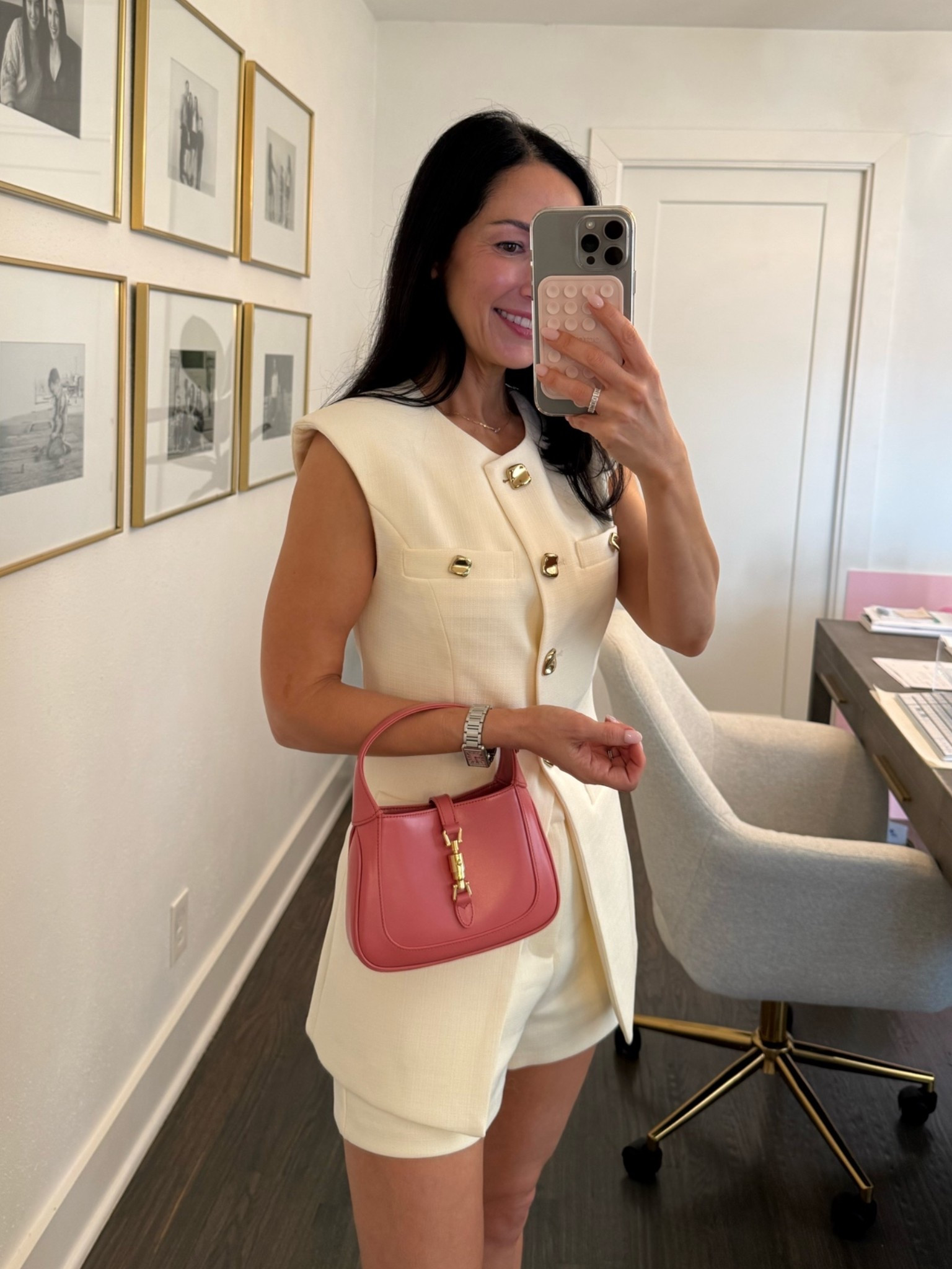 Summer chic in pink🎀 the cutest mini Gucci Jackie bag from @keekshandbags! 

We love shopping their collection of pre owned designer handbags, accessories, and shoes (you can sell your designer items to them as well!) Get $50 off $500+ with my code: ANDREA50

#LTKOver40 #LTKPetite