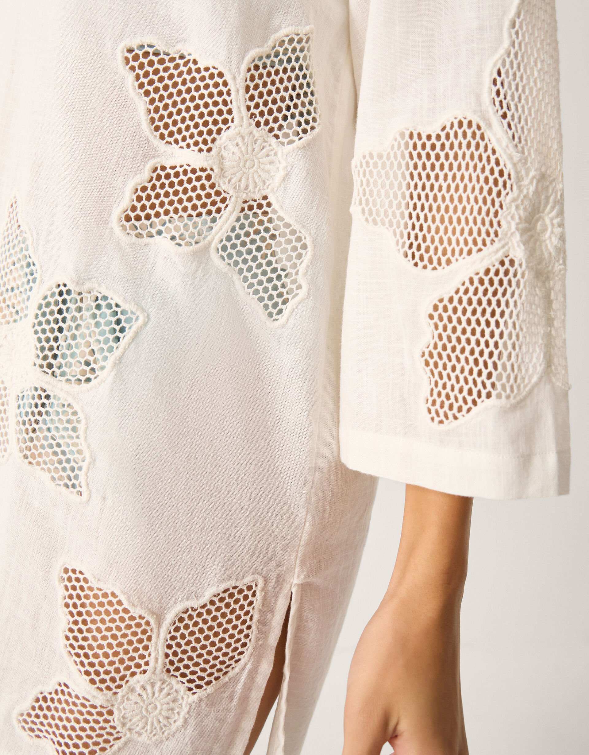 Joanna Cutwork Beach Shirt Ivory | Monsoon (UK)