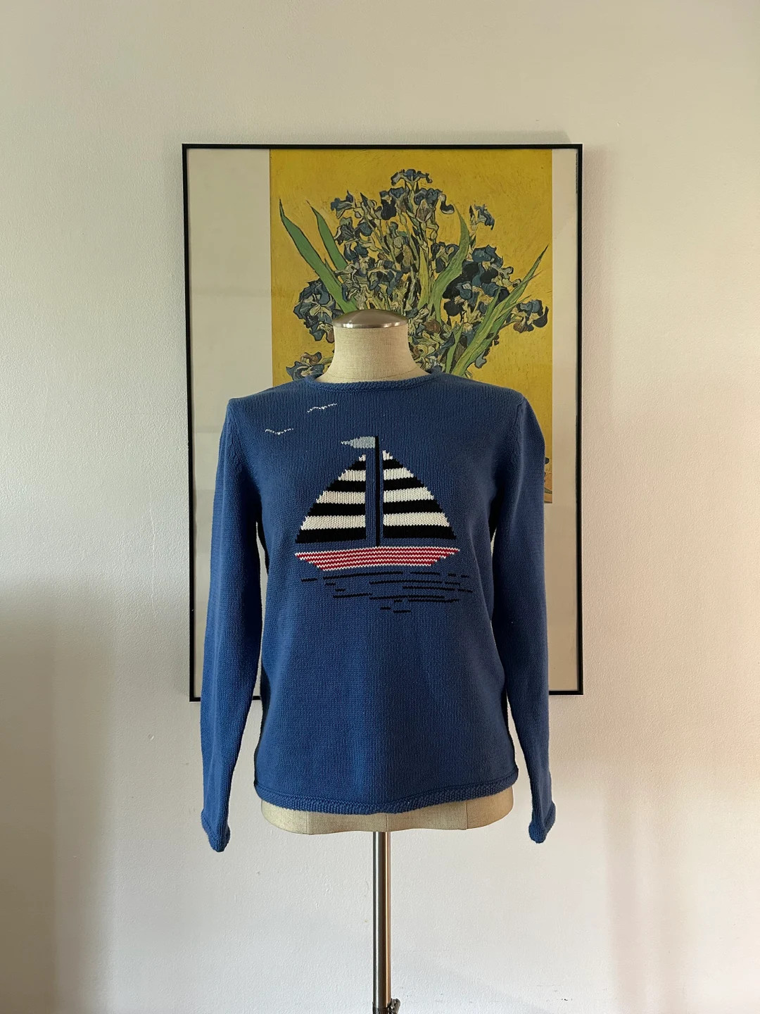 Vintage Americana Pullover Sweater | 100% Cotton Sweater | Yacht Wear | Blue Sweater | Americana ... | Etsy (US)
