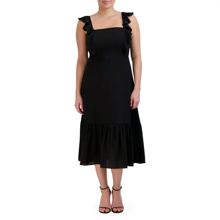 BCBG Paris Women's Ruffle Midi Dress | Walmart (US)